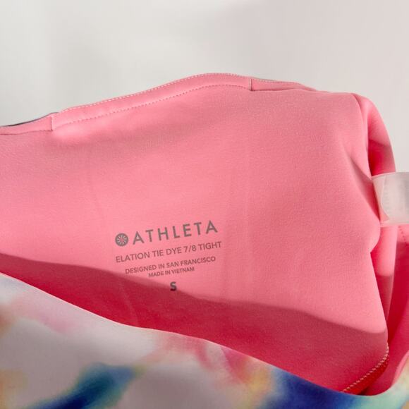 Athleta Small S Elation Tie Dye 7/8 Tight Leggings Workout Yoga Pink Blue Purple - Picture 7 of 12